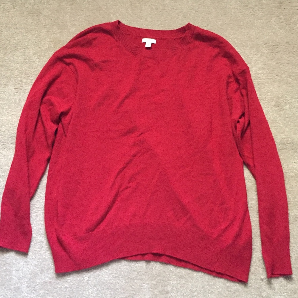 BP Nordstrom Red Light Weight Fitted Sweater Small